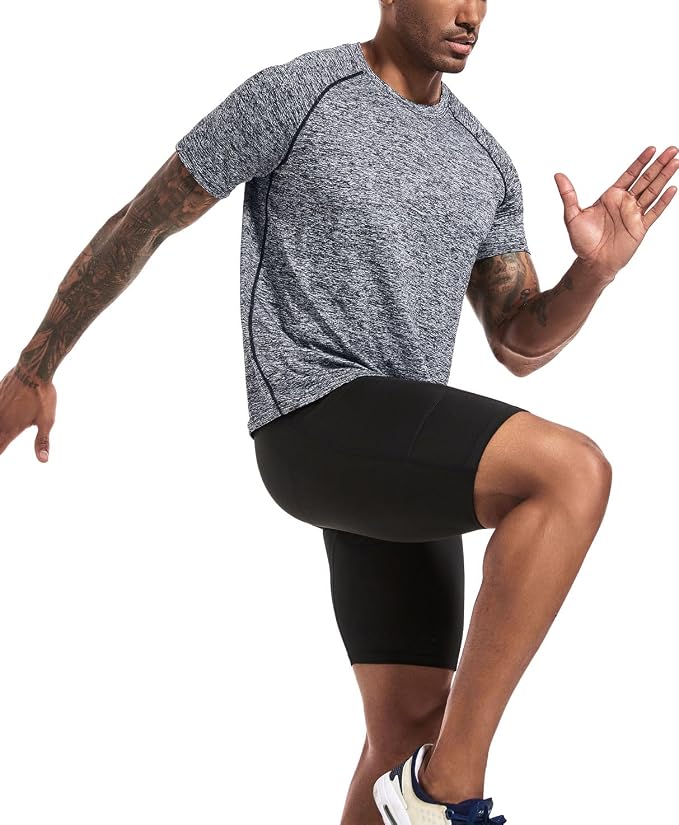 Boyzn 1, 3, 5 or 7 Pack Men's Workout Running Shirts, Dry Fit Moisture Wicking T-Shirt, Gym Athletic Short Sleeve Tee Shirts