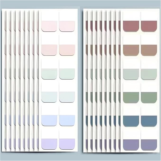 ELII 480 Pcs Morandi Tabs 1 inch Sticky Index Tabs, Writable and Repositionable Book Tabs Flags Colored Page Markers Labels for Reading Notes, Classify Files