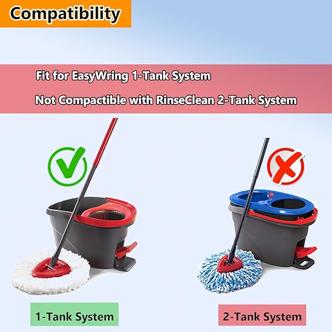 16Pack Spin Mop Replacement Heads for O Cedar, 100% Microfiber Mop Head Replacement Fits Triangle Mop Replace, Easywring 1-Tank System, 360 Degree Spin Refill for Easy House Cleaning Floor Mopping