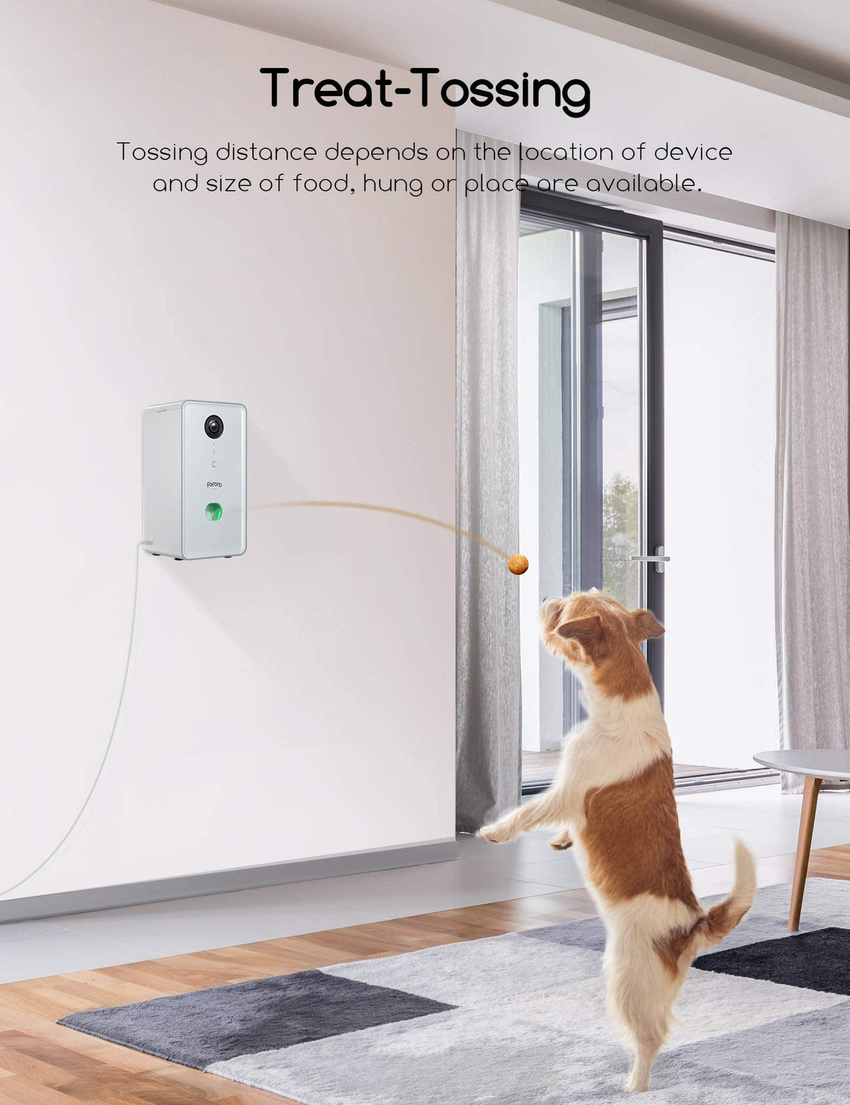 faroro Dog Camera with Treat Dispenser, 2.4G and 5G WiFi Pet Camera with Two Way Audio and 1080P Full HD Night Vision for Treat Tossing and Monitoring Your Pet Remotely