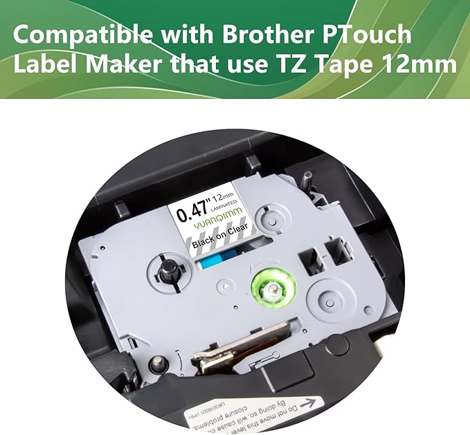 20-Pack TZe131 TZe TZ Tape 12mm 0.47 Laminated Clear Label Tape Compatible with Brother P Touch Label Maker Tape TZe-131 TZ-131 TZ131 for Brother PTD210 PTD220 PTD600 PTD410 PTD202 Printer