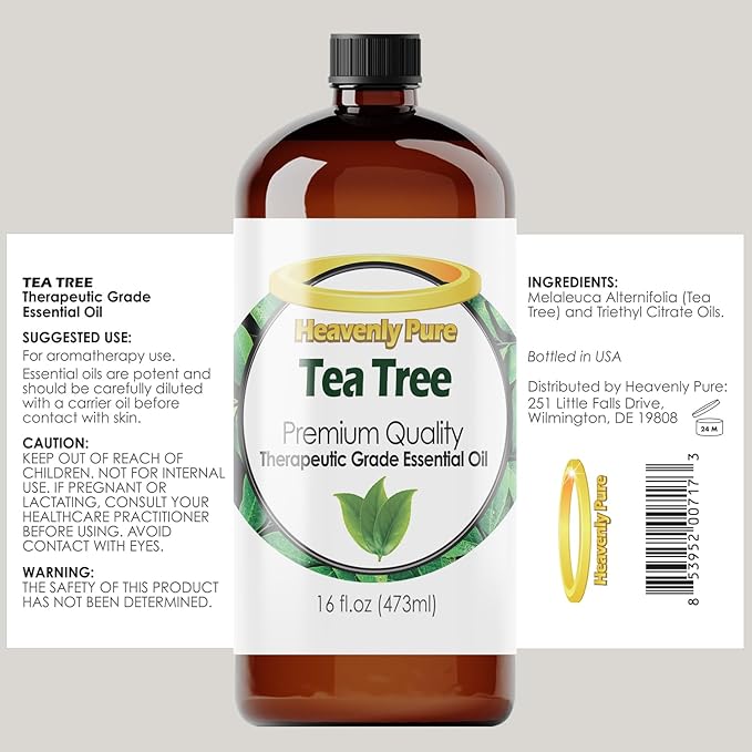 Tea Tree Essential Oil 16 oz – Pure Therapeutic Grade for Laundry, Home & Health – Bulk Aromatherapy Oil