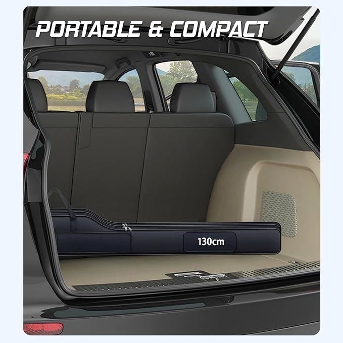 Fishing Rod Case with Fishing Tackle Box Portable Folding Rod Case Pole Reel Storage Bag Gears Organizer (130CM)