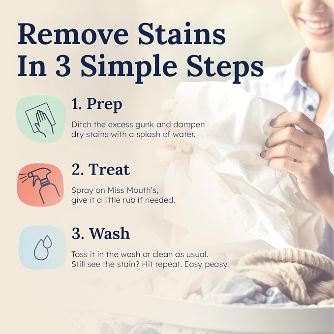 Miss Mouth’s Messy Eater Stain Treater Double Trouble Bundle - 2-Pack of 16oz Stain Remover - Newborn & Baby Essentials - No Dry Cleaning Food, Grease, Coffee Off Laundry, Underwear, Fabric
