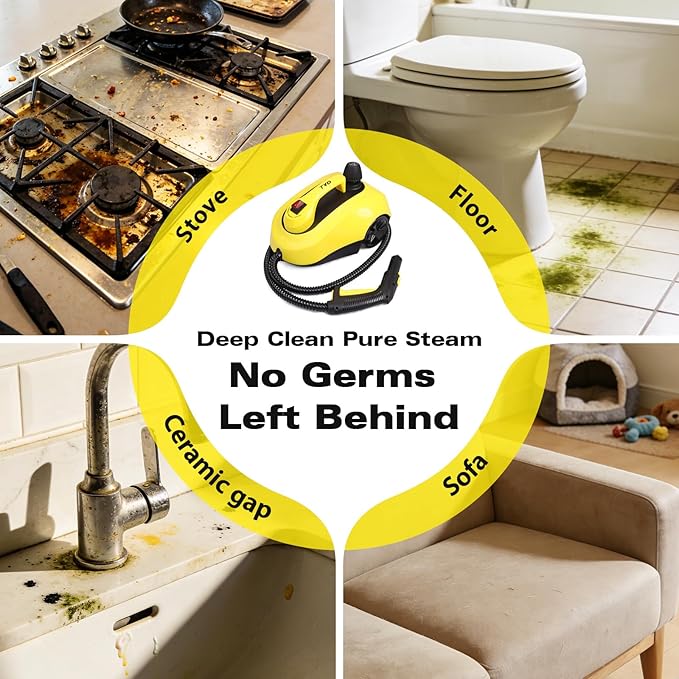 TVD Steam Cleaner, Steamer for Cleaning with 26 Accessories, Steam Cleaner for Home with 5M Extra-Long Power Cord for Home Floor Cleaning, Tile Detailing, Grout, Upholstery.
