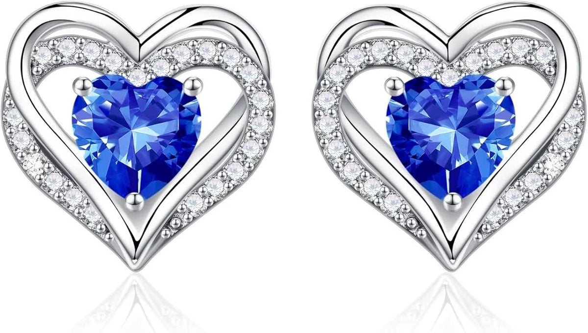 Iefil Valentine Day Gifts for Her - 925 Sterling Silver Heart Stud Earrings Birthday Gifts for Women