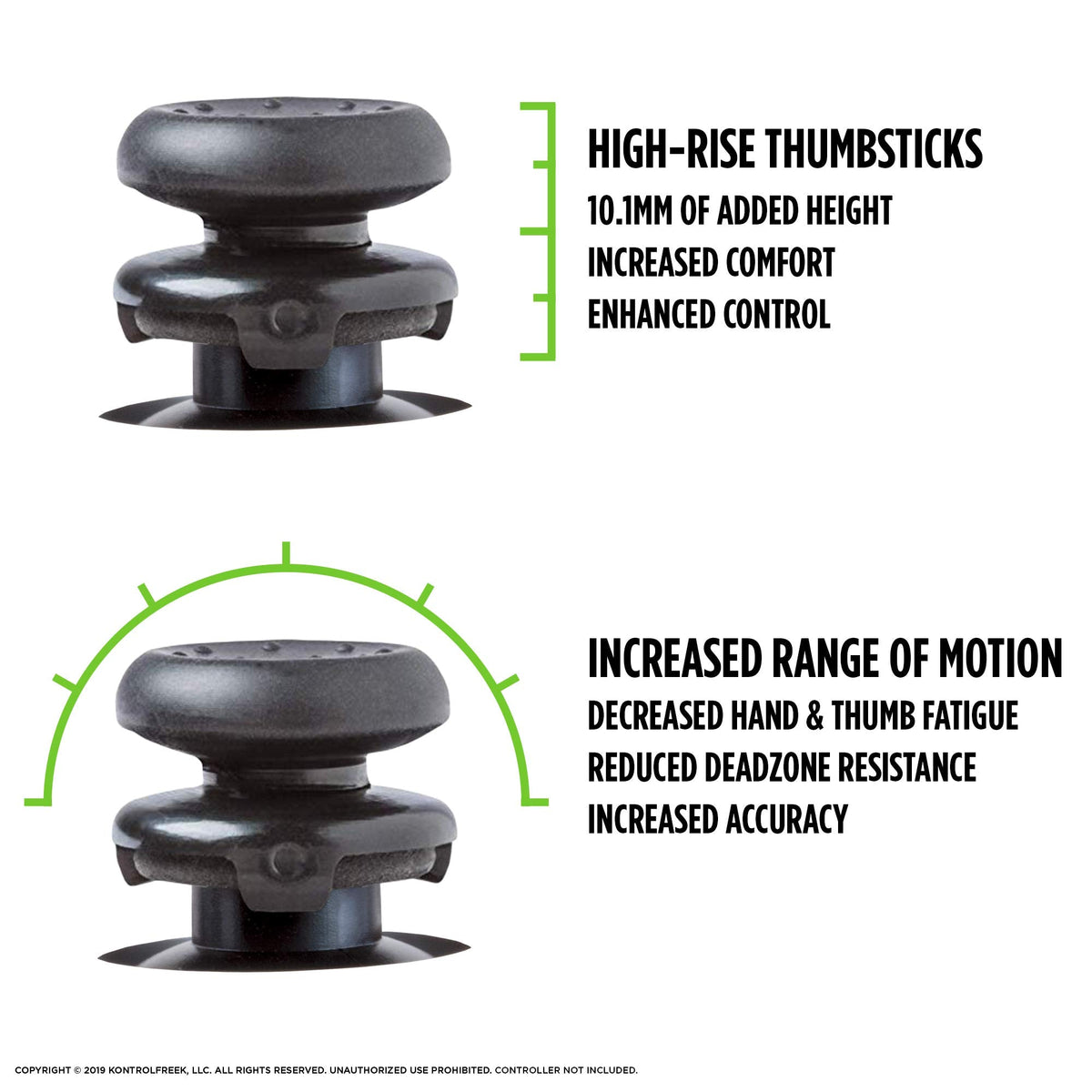 KontrolFreek Ultra for PlayStation 4 (PS4) and PlayStation 5 (PS5) Controller | Performance Thumbsticks | 2 High-Rise Concave | Black