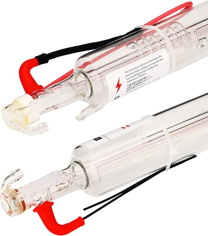 CO2 Laser Tube, 60W CO2 Laser Tube with Coating 60 watt Length 1000mm Dia. 50mm, Wire Pre-connected for CO2 Laser Cutter Laser Engraving Cutting Machine