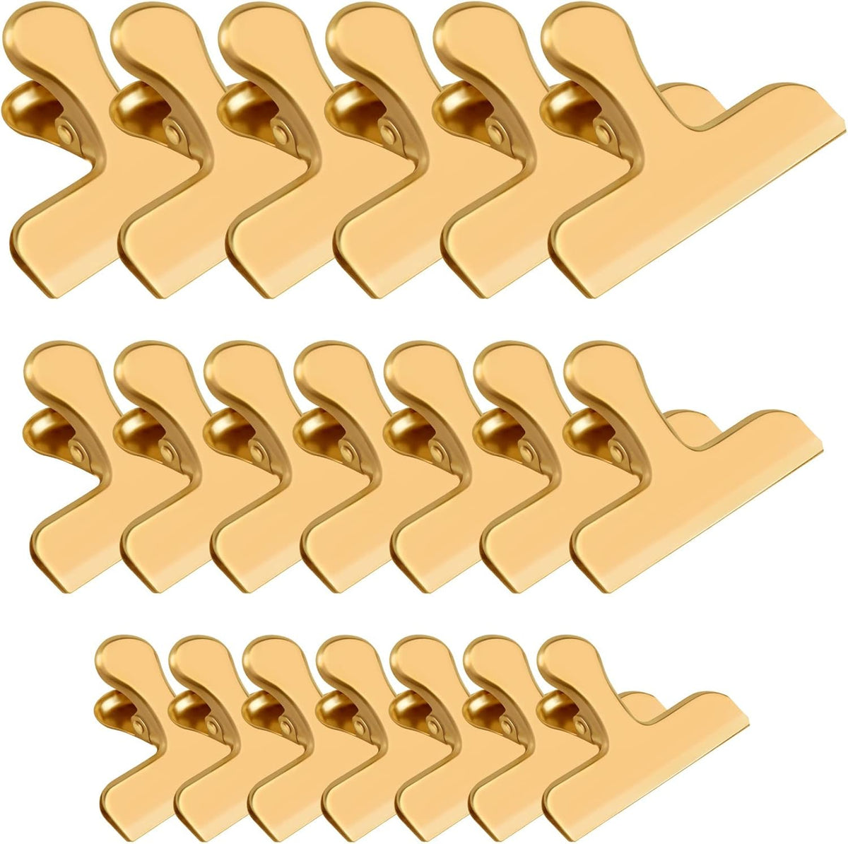 20 Pack 3 Inch Wide Stainless Steel Chip Clips Food Bag Clips Heavy Duty Bag Clamp, Chip Clip Metal Hinge Clip File Clamps