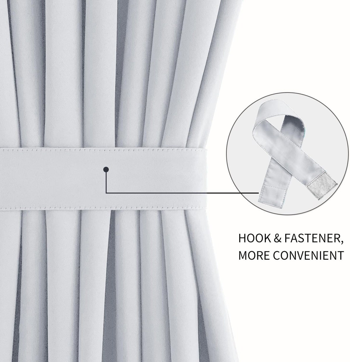 DWCN French Door Curtains – Rod Pocket Thermal Curtain for Doors with Glass Window, Kitchen and Patio Doors for Privacy, 54 X 80 Inches Long, 1 Curtain Panel with Tieback, Greyish White