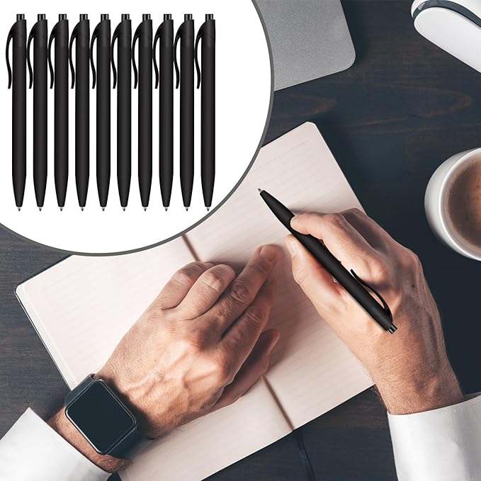 Fulmoon 150 Pcs Ink Click Pens Bulk Gel Writing Retractable Ballpoint Pens 1.0 mm Medium Point No Bleed Bulk for Office Supplies Teacher Stationery(Black)