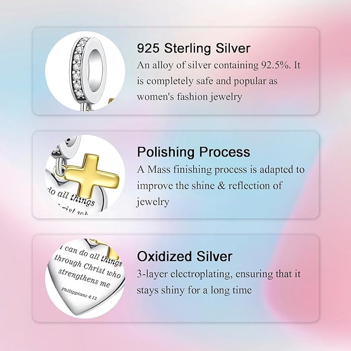 Birthday Fashion Love Heart Dangle Charm 925 Sterling Silver Charms fits Bracelets and Necklace Pendant Bead Charms Jewelry Present for Women Family Friends