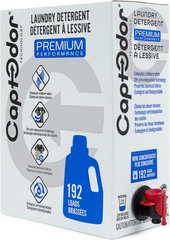 Captodor Premium Laundry Detergent, – Nordic Breeze Scent, Ultra-Concentrated Formula, Eliminates Tough Odors and Dirt, Phosphate-Free, Biodegradable (4.8L (1.268 Gal)