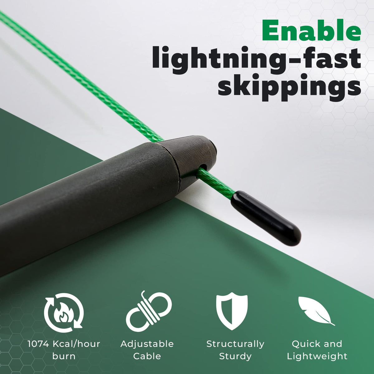 PICSIL Sphinx Rope, 360° Speed Jump Rope with Dual Bearing System, Fast, Lightweight Skipping Rope Made from ABS Plastic, Jump Ropes for Fitness, Boxing, and Conditioning, For All Ages, Black