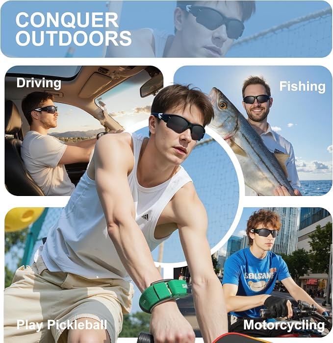 Attractive Bifocal Reading Sunglasses for Men, Durable TR90 Semi Rimless Wrap Around Design Sun Readers, UV400 Near-Far Sun Glass Built in Outdoor Sports/Driving/Finshing Dark Glasses, +1.75