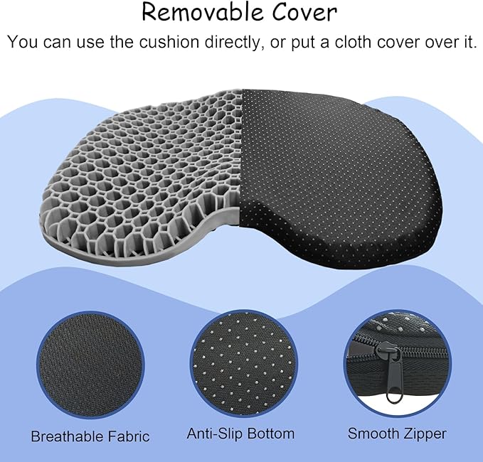 NEW-Vi Anti-Slip Kayak Seat Cushion - Waterproof Thicken Gel Boat Kayak Canoe Rowing Stadium Pad for Sit in Kayak Chair Kayak Accessories Equipment Gear for Fishing Kayak
