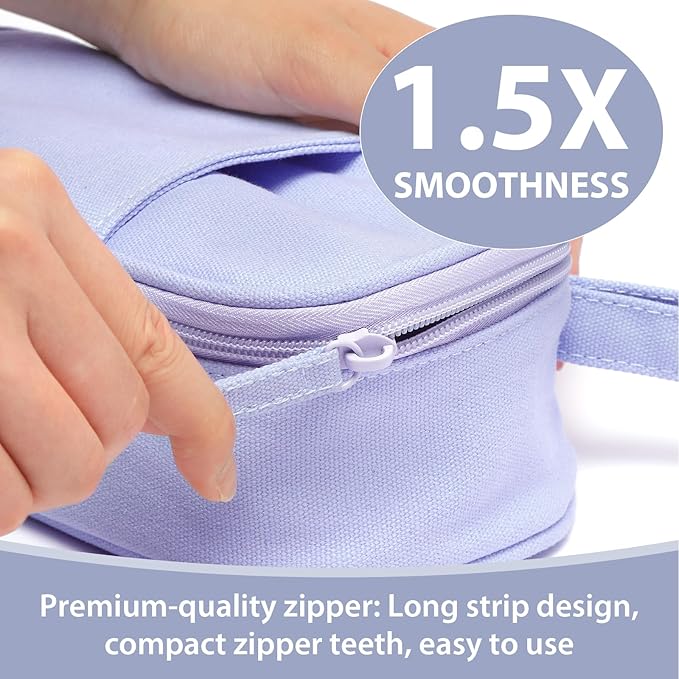 Pencil Case Pouch Box Bag School Supplies Girls Boys Kids, Cute Preppy Stuff Large Big Capacity Aesthetic Pen Organizer, Back to College Stationary, Purple, Heavy Duty Canvas, 1800ml