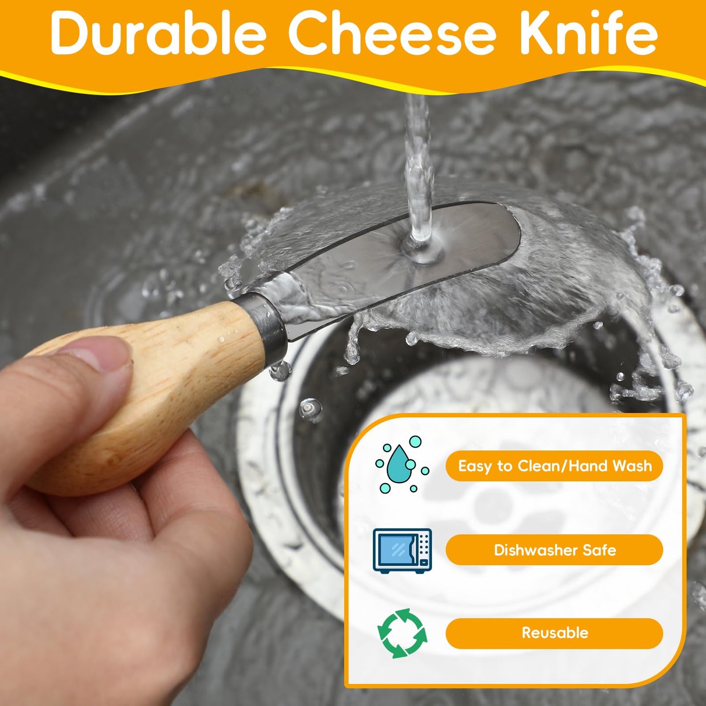 LemonRoad 100 Pcs Cheese Butter Spreader Knife Stainless Steel Butter Knife with Wooden Handle for Jam, Sandwiches, Dips and Charcuterie Kitchen Gadgets Bulk