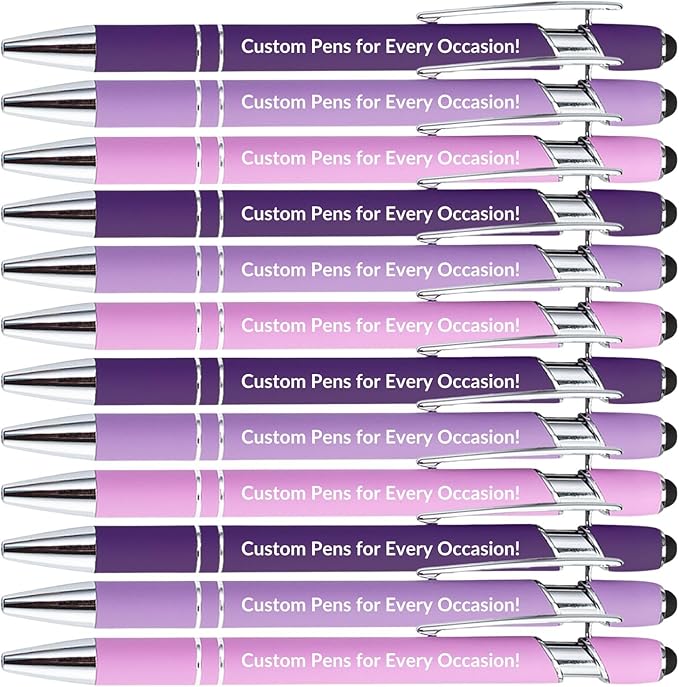 Personalized Custom Pens in Bulk – Engraved Black Ink Ballpoint Pens for Business Gifts, Customizable Writing Pens for Men and Women