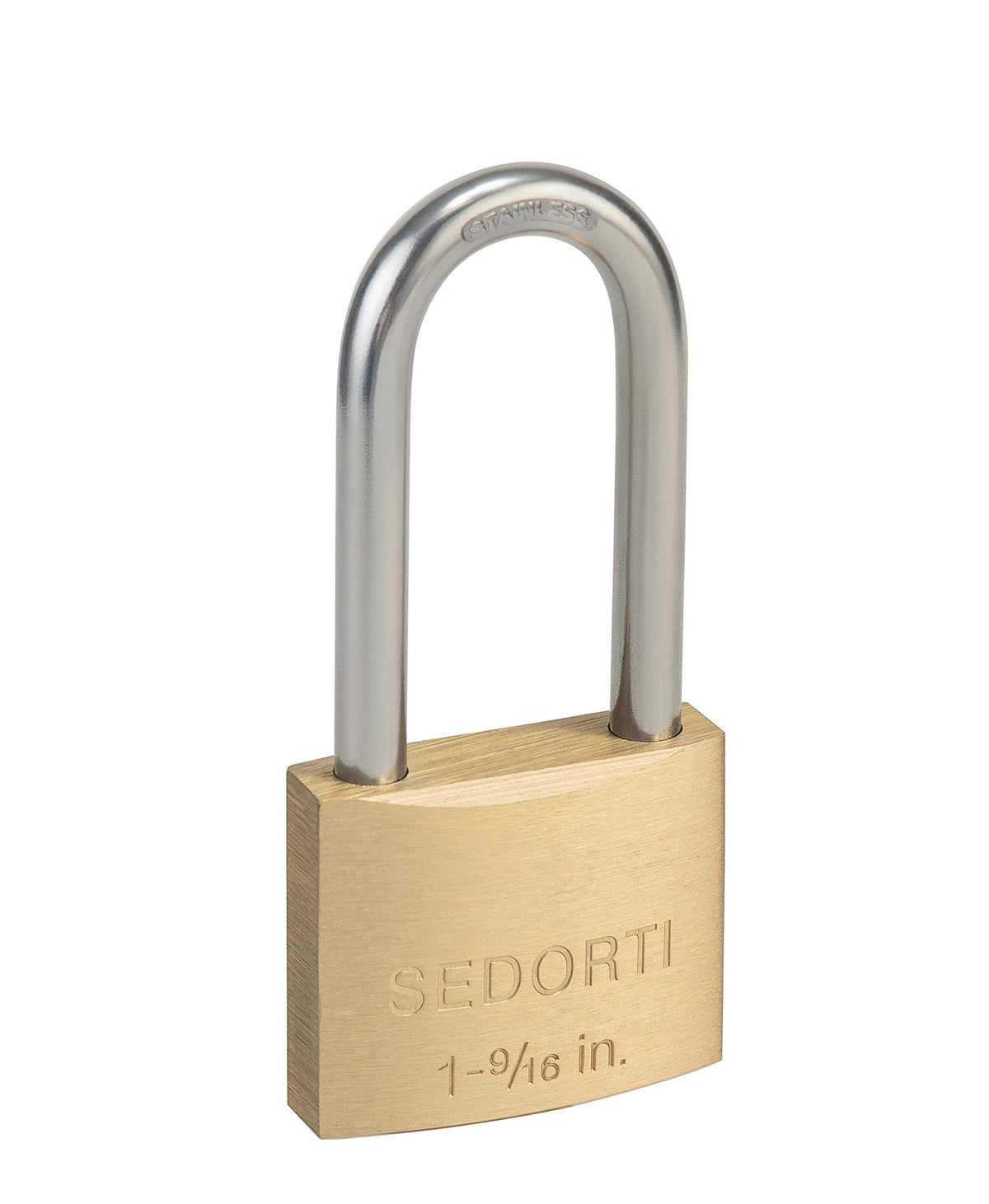 SEDORTI Outdoor Weatherproof Padlock with Stainless Steel Shackle and Solid Brass Body, Marine Grade Rustproof Long Lock for Sheds, Storage Unit School Gym Locker, Fence, Toolbox, Hasp Storage