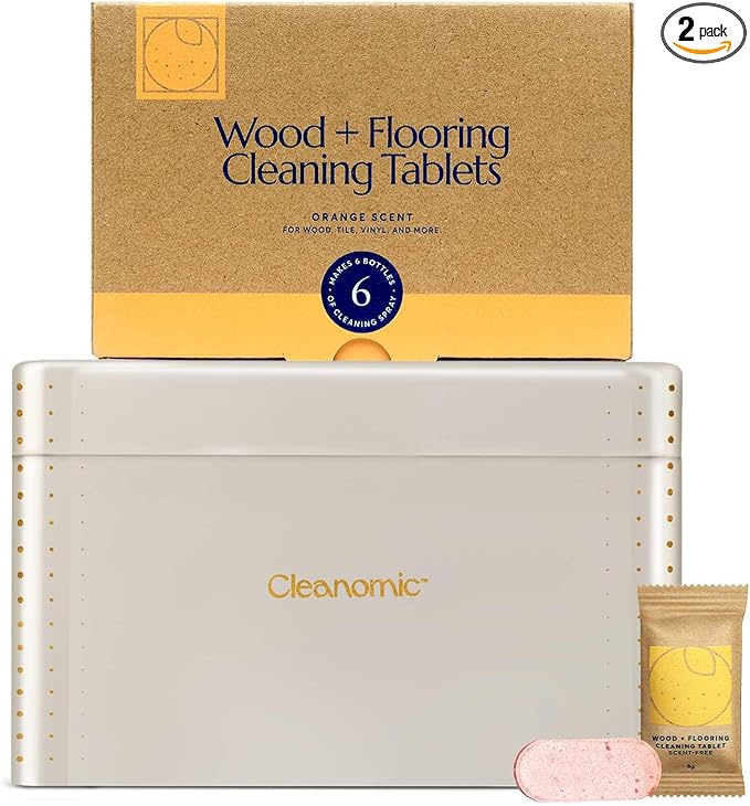 CLEANOMIC Wood and Flooring Cleaning Tablets and Tablet Tin Bundle