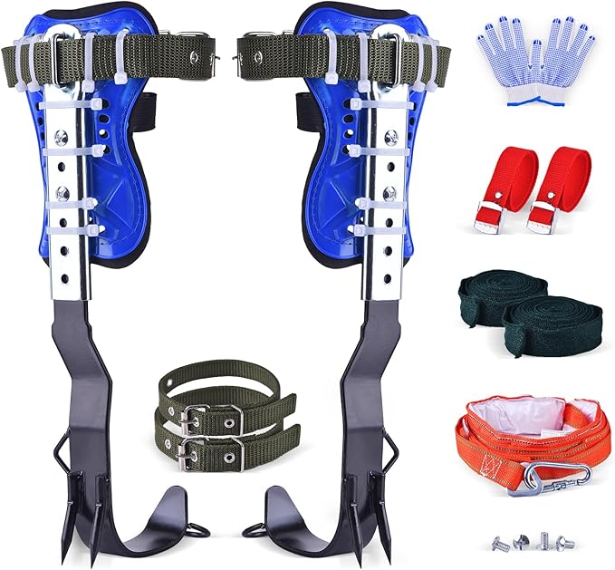 Climbing Equipment. Tree - Climbing Kits. Anti - Slip Climbing Tools with footboards. —— Forestry Operation Equipment Suitable for Rock Climbing, Tree Trimming, Hunting, and Fruit Picking.