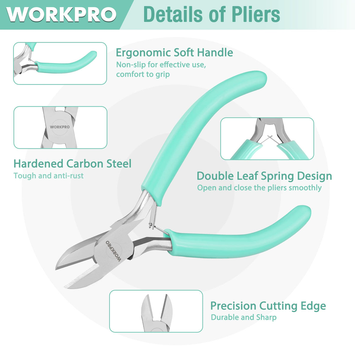 WORKPRO Jewelry Tool Kit - 3 Pack Includes Mini Needle Nose Pliers, Round Nose Pliers, Wire Cutter
