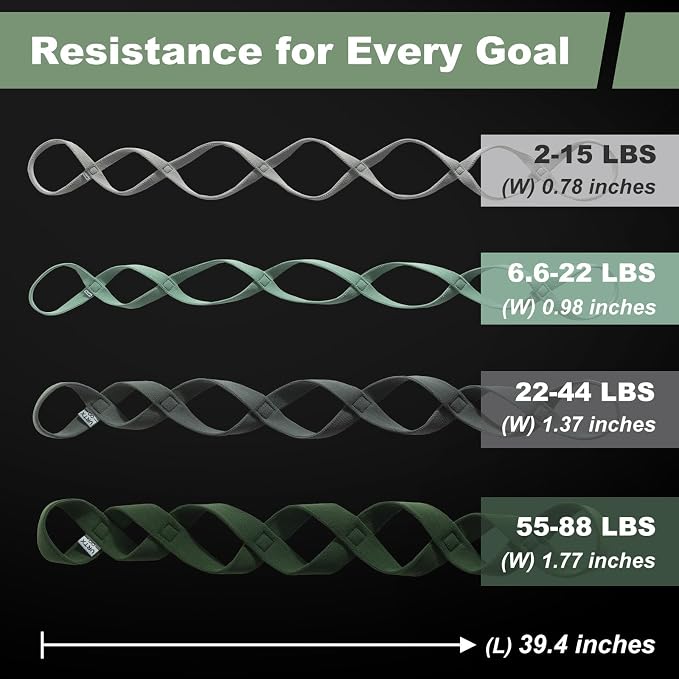VRTX Stretch Straps for Exercise | Yoga & Pilates Stretching Bands w/ 7 Loops | Resistance Bands for Fitness Workout, Home Gym, Physical Therapy | Soft Cloth, Durable
