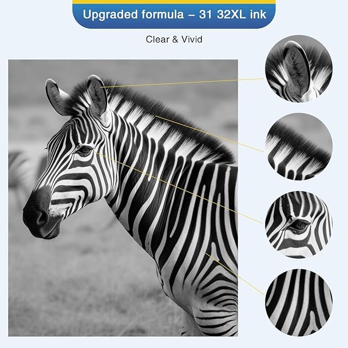31 32XL Black Ink Bottles Set Compatible Replacement for HP 31 32XL Compatible for HP Smart-Tank 7301 7602 5101 7001 6001 5103 Ink Refill, Smart-Tank Plus 651 551 455 All-in-One Printer 2P