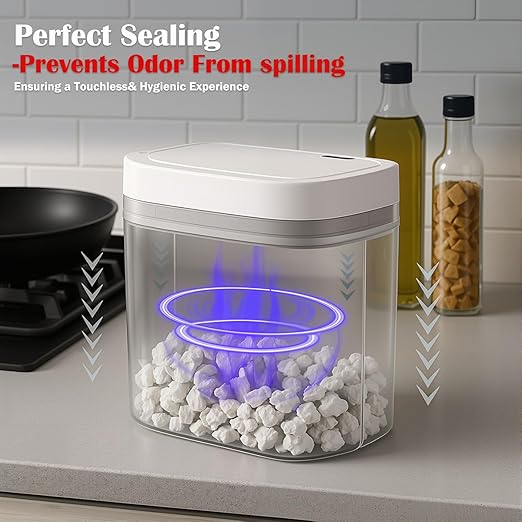Two White Smart Sensor Trash cans with a Capacity of 3.2 gallons, Supporting Multiple Opening Methods, Waterproof Design, Anti Odor Design, Fast Response, Suitable for Kitchens,bedrooms,Offices, etc