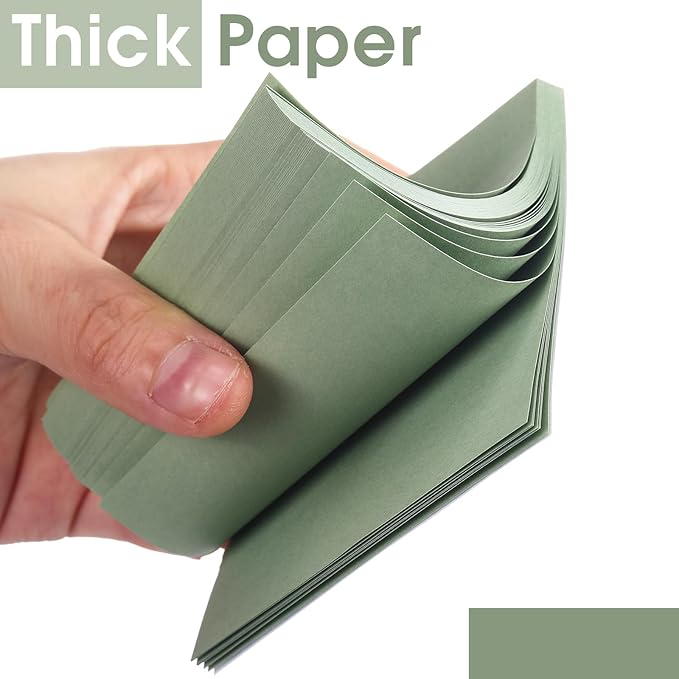 Thenshop 36 Pads Sticky Notes 3''x3'', Self Stick Notes Pads Office Supplies, 50 Sheets/pad Colored Aesthetic Sticky Accessories Home, Office, Notebook(Green)