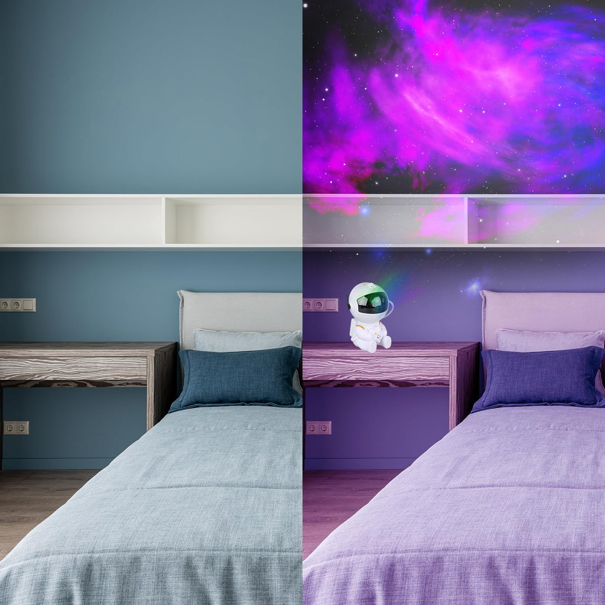 Astronaut Star Projector, Star Projector Galaxy Light for Kids，8 Modes Remote and 270° Adjustable Led Lights for Bedroom, Girls Room Decoration, Home Theater, Ceiling, Timer(Original White)