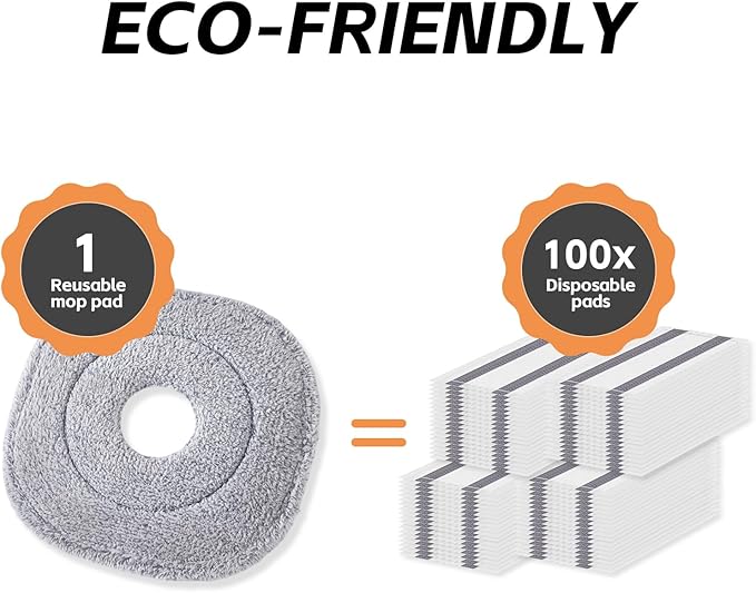 9 Inch Square Microfiber Mop Pad Refill Compatible with True & Tidy Mop System and Most 9 Inch Square Spin Mops - Thickened Washable & Reusable Mop Replacement Pad for Wet Dry Mopping(3 Pack)