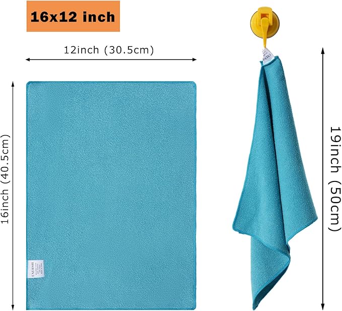 Microfiber Cleaning Cloths for House;Reusable Cleaning Towels Rags for Kitchen;Washable Lint Free,Streak Free,Non-Abrasive,Pack of 12;16"x12"