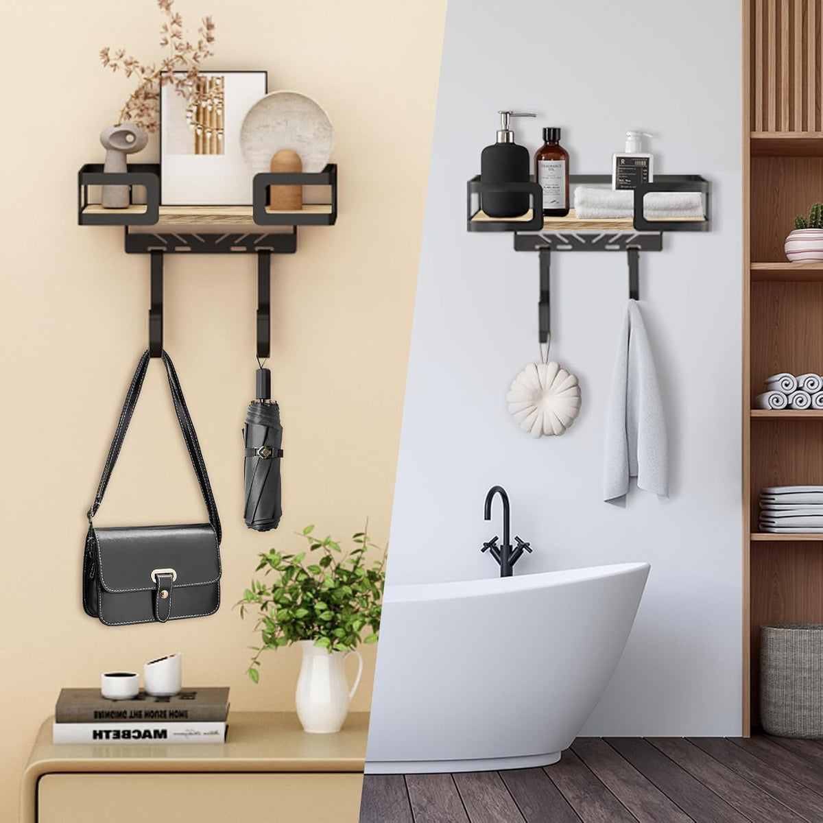 Ironing Board Holder Wall Mount, Iron Board Wall Hanger, Sewing, Laundry Room Organization, Black, T&V Shaped Space Saving Iron Holder for Laundry Room Decor and Accessories, Organization and Storage