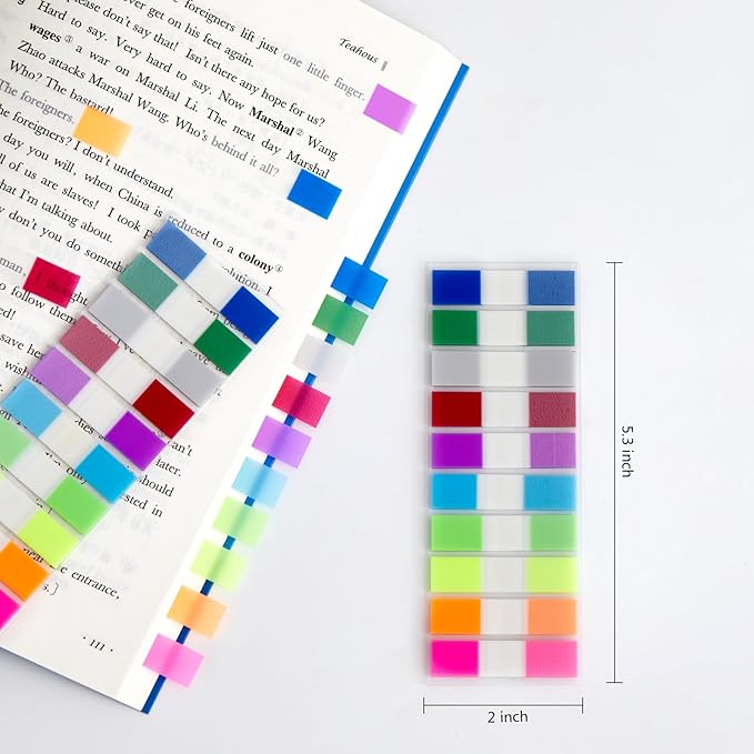 Sticky Tabs Notes Page Marker - 1000Pcs Transparent Pop Up Writable Colored Book Index Tab Repositionable File Flags Label Self Adhesive Divider Sticker for Notebook Office School Teacher Planner Memo