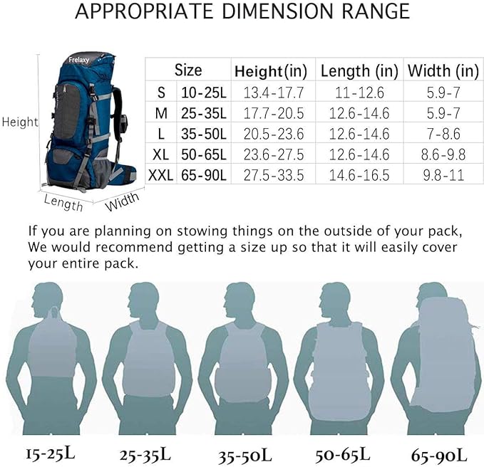 Frelaxy Hi-Visibility Backpack Rain Cover with Reflective Strip 100% Waterproof Ultralight Backpack Cover, Storage Pouch, Anti-Slip Cross Buckle Strap, for Hiking, Camping, Biking, Outdoor, Traveling