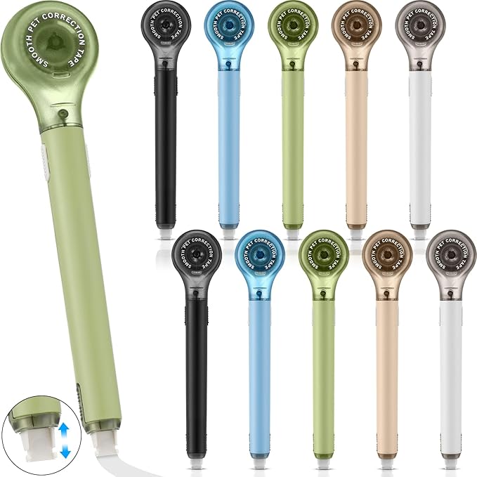 10 Pack Correction Tape Pen Correctional Ink Tape Push Pull Protective, Easy to Use Applicator for School Office Supplies, 0.2 x 236 Inch(Natural Color)