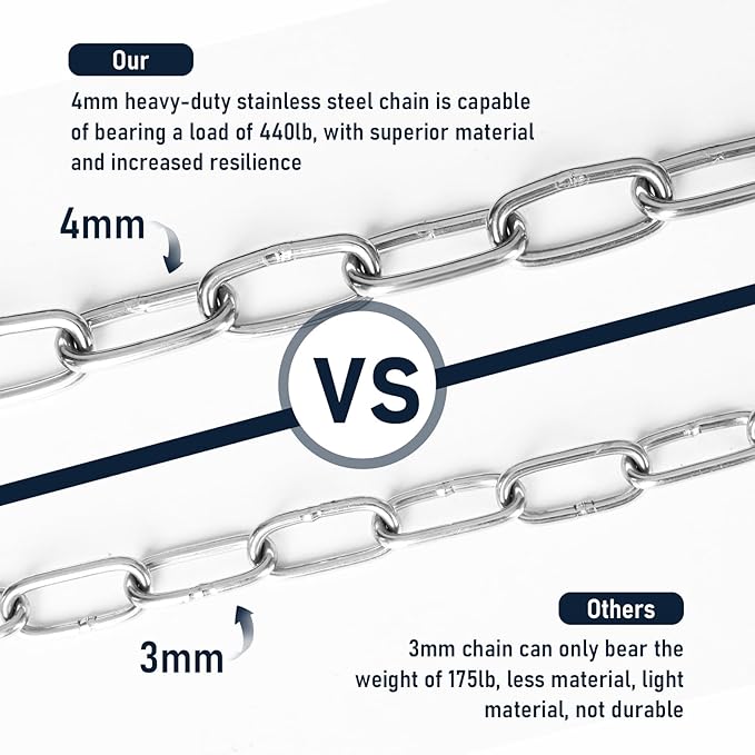 Gate Chain for Outdoor Fence - Rustproof Metal Gate Latch Chain with Hooks, Secure and Durable for Garden, Yard, and Farm Use - Easy Installation, Weather Resistant (2 Pack)