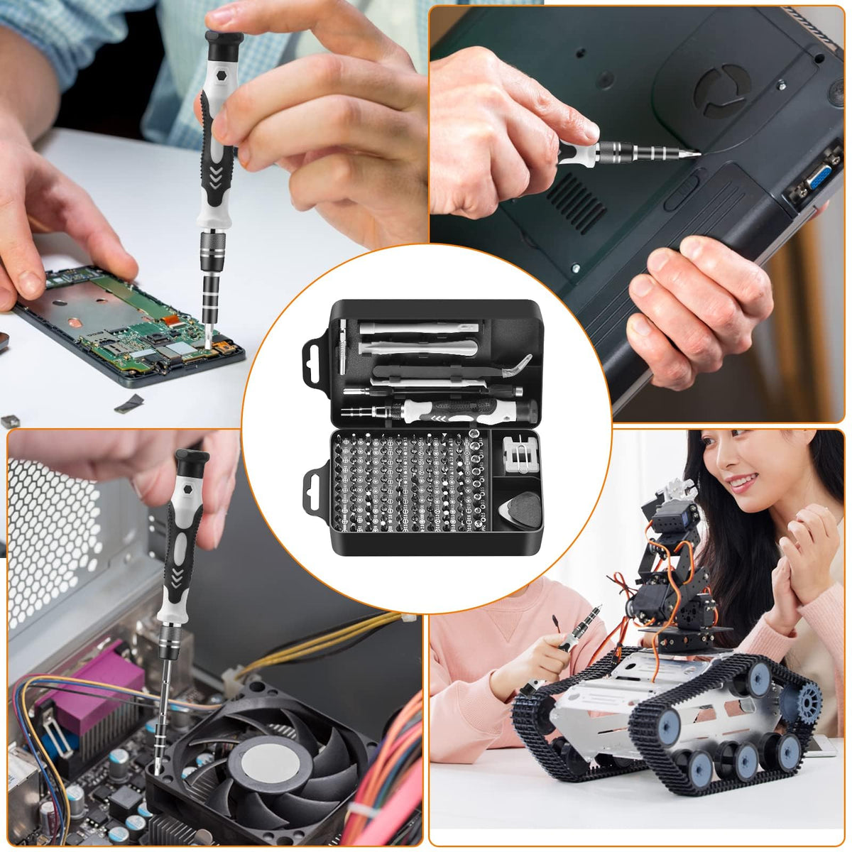 Ultimate 115 in 1 Precision Screwdriver Set - Chrome Vanadium Steel, Multi functional for PCs, Laptops, iPhones, iPads, Smartphones, and Watches - Essential DIY Repair Kit