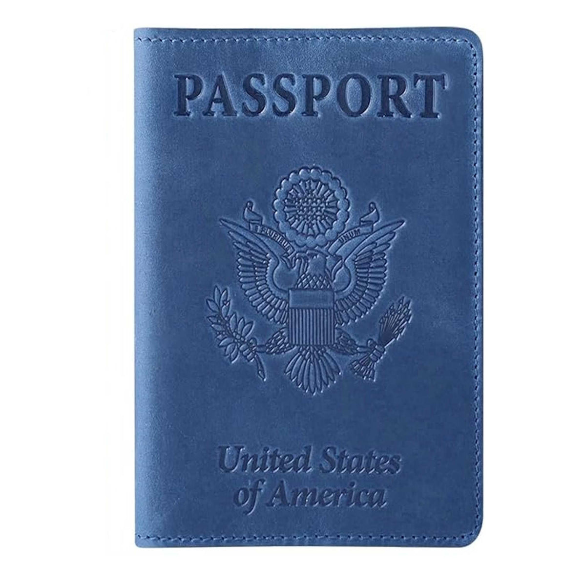 Ciana Passport Holder for Men and Women - PU Leather Passport Cover and Card Holder - Combo Slim Passport Holder with Card Protector Slot, Travel Must Haves (Light Blue)
