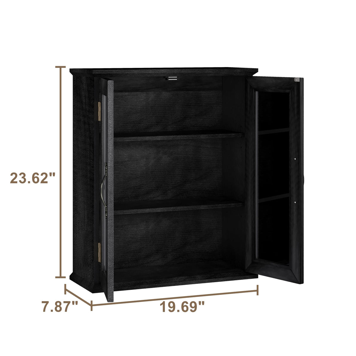 ChooChoo Bathroom Wall Cabinet, Medicine Cabinet with Acrylic Doors, Wall Mounted Over The Toilet Storage Cabinet with Adjustable Shelves for Bathroom, Kitchen, and Laundry Room, Black