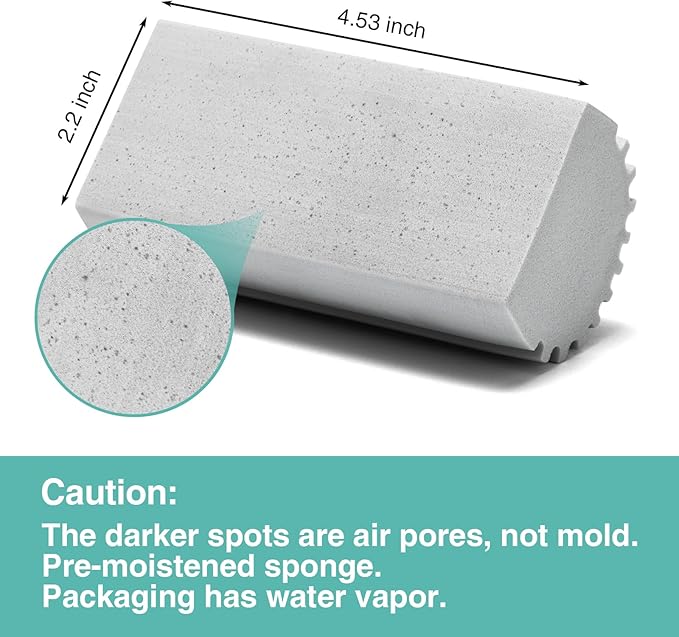 8 Pack Damp Dusting Sponge Duster, Grey Dust Cleaning Sponge, Reusable Household Cleaning Sponge Tool for Blinds, floorboards, Fan Blades, Vents, Glass, Railings, Mirrors