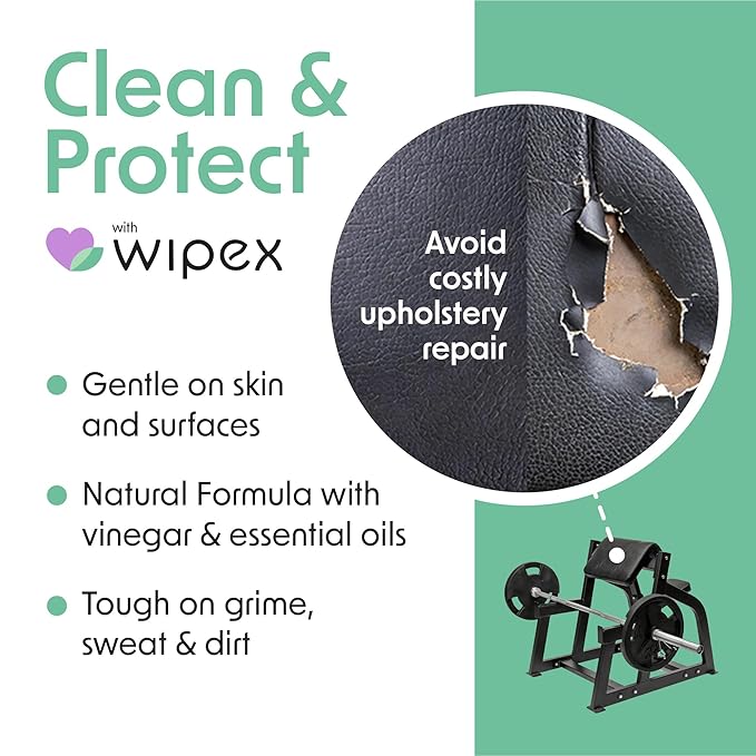Wipex Plant Based Gym Wipes Dispenser Refill - 700 Count Fitness Equipment Wipes (Original Lemongrass + Bucket, 700 Count (Pack of 2 + Bucket))