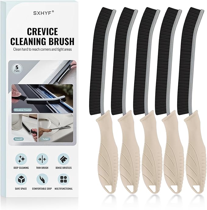 SXhyf Crevice Cleaning Brush - Grout Scrub Brush, House Cleaning Supplies, Gap Cleaning Tools, Home Essentials, Gifts for Women Men, Hard Bristle Crevice Cleaner Brush for Household Use, Bathroom