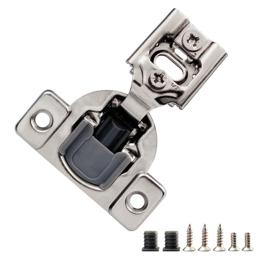 STIANC 50 Pack 1/2" Overlay 2D Soft Close Hinges for Face Frame Kitchen Cabinet, 3 Way Adjustability, Quiet Self-Shut Door,105 Degree