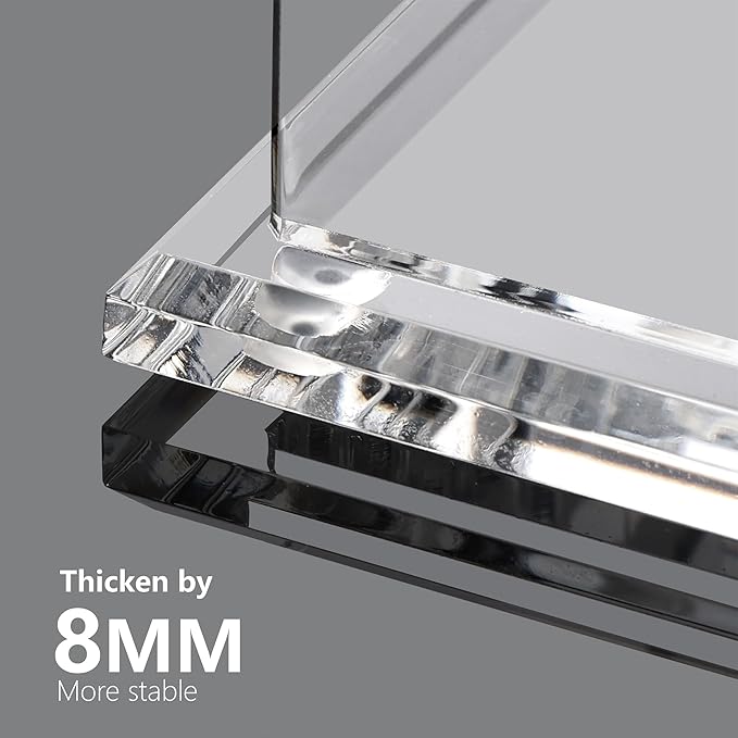 SANRUI Clear Acrylic Business Card Holder for Desk Display Stand Holders Organizer Rack , 4 Tier 4 Pocket , Holds 200 cards