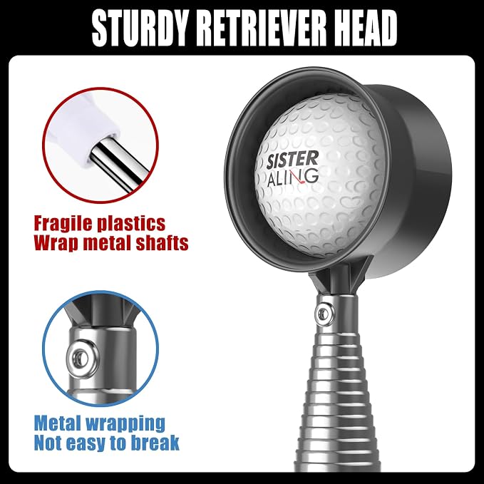 Water Telescopic Golf Ball Retriever and Golf Magnetic Alignment Rods