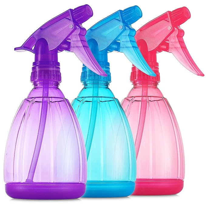 DilaBee Plastic Spray Bottles - 12oz (3 Pack) Water Spray Bottle for Hair, Gardening, Grilling & Cleaning Solution - Empty Spray Bottles for Cat - Small Spray Bottle