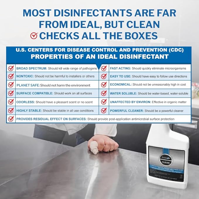 PermaSafe CLEAN, All-Purpose Hospital Disinfectant Cleaner; No Rinse, Hard, Soft & Food Contact Surface Sanitizer; Mold, Mildew and Fungi Killer; Odor Eliminator; Allergen Remover & More (128 Fl Oz)